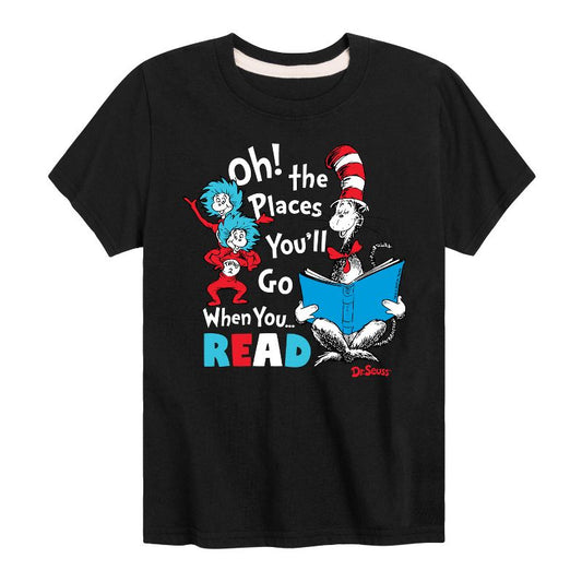 تي شيرت جرافيكي بأكمام قصيرة للأولاد - دكتور سوس - أماكن ستزورها عندما تقرأ