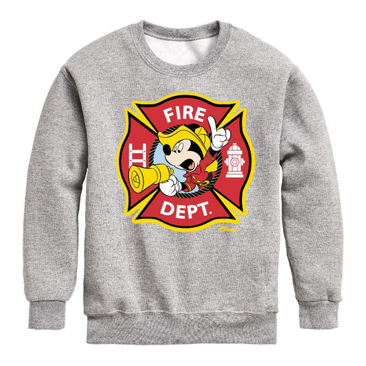 Boys' - Disney - Firefighter Mickey Graphic Long Sleeve Fleece Sweatshirt