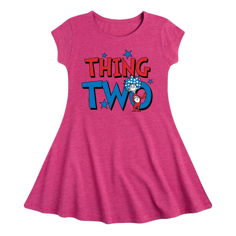 فستان أميريكان ثينغ تو فيت آند فلاير بأكمام قصيرة للبنات - دكتور سوس