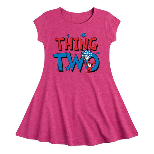 Girls' - Dr. Seuss - American Thing Two Fit & Flair Cap Sleeve Dress