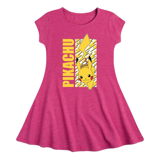 فستان بناتي - بوكيمون - بيكاتشو لايتنينج بولتس - مناسب وأنيق - بأكمام قصيرة
