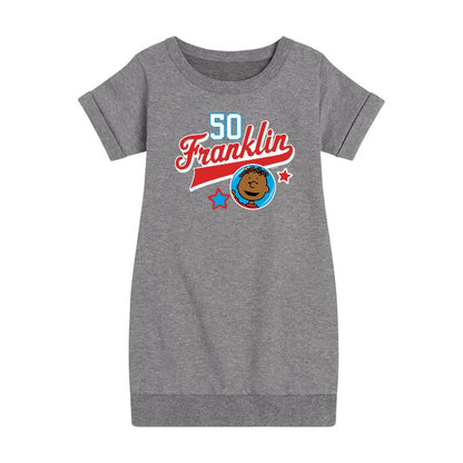 فستان فرانكلين أثليتيك 50 الجرافيكي بأكمام قصيرة من الصوف للبنات - بينتس