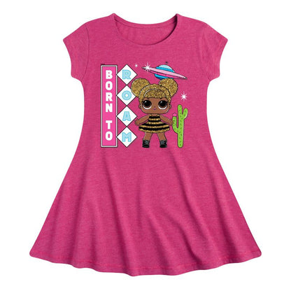 Girls' - LOL Surprise! - Queen Bee is Born to Roam Fit & Flair Cap Sleeve Dress