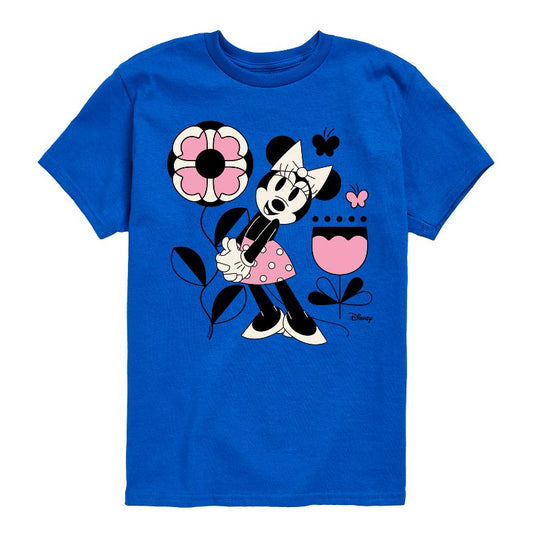 Boys' - Disney - Minnie Mouse with Flowers & Butterflies Short Sleeve Graphic T-Shirt