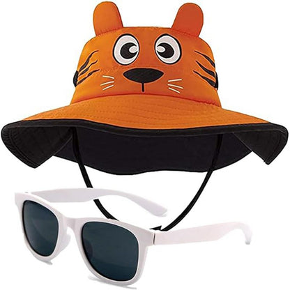 Kids Sun Hat for Girls & Boys with UV Protection - Toddler Beach Hat for Fishing Safari Play Hat with Sunglasses (2-7 Years)