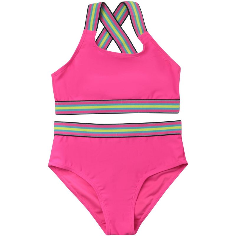 Just Love Girls’ UPF 50+ 2-Piece Bikini Swimsuit Set – Neon, Tie-Dye & Ombre Styles for Kids
