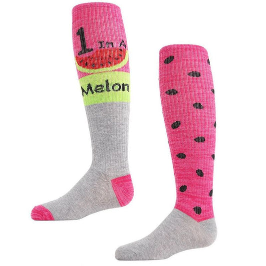 Memoi Girls' 2 Pair Pack I woke up like this Knee High Socks Assorted