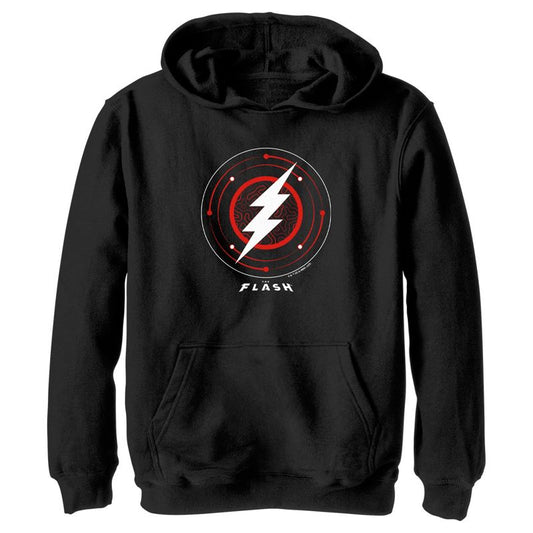 Boy's The Flash White Lightning Bolt Stamp Pull Over Hoodie