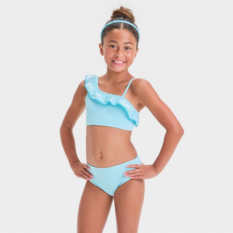 Girls' Striped Bikini Set - Cat & Jack™ Blue