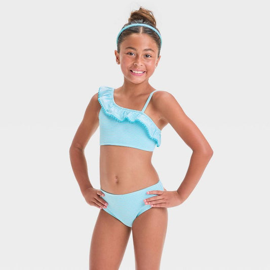 Girls' Striped Bikini Set - Cat & Jack™ Blue