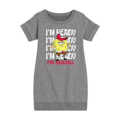 فستان صوف بأكمام قصيرة مطبوع عليه رسومات سبونج بوب سكوير بانتس للبنات