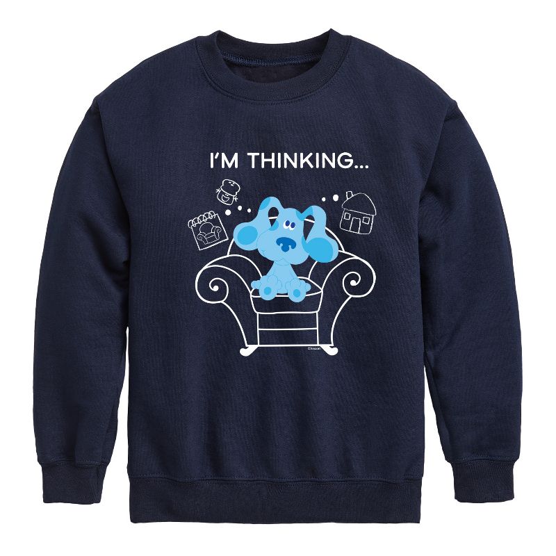 Boys' - Blue's Clues & You! - Blue's Thinking Chair Graphic Long Sleeve Fleece Sweatshirt