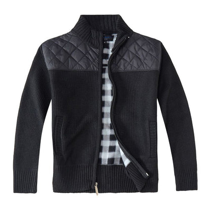 Gioberti Boy's Knitted Full Zip Cardigan Sweater With Soft Brushed Flannel Lining