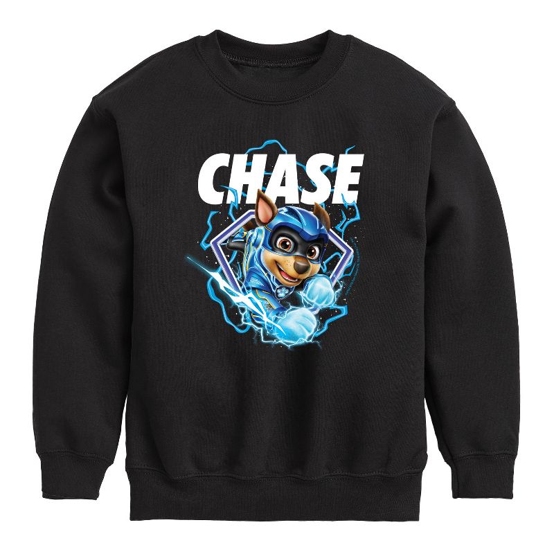 Boys' - Paw Patrol - Chase Lightning Graphic Long Sleeve Fleece Sweatshirt