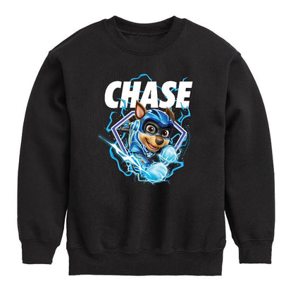 Boys' - Paw Patrol - Chase Lightning Graphic Long Sleeve Fleece Sweatshirt