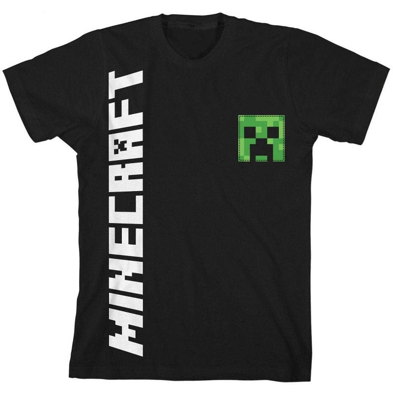 تي شيرت أسود للأولاد من Minecraft Creeper