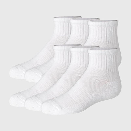 Hanes Girls' 6pk Pure Comfort Organic Cotton Ankle Socks - White