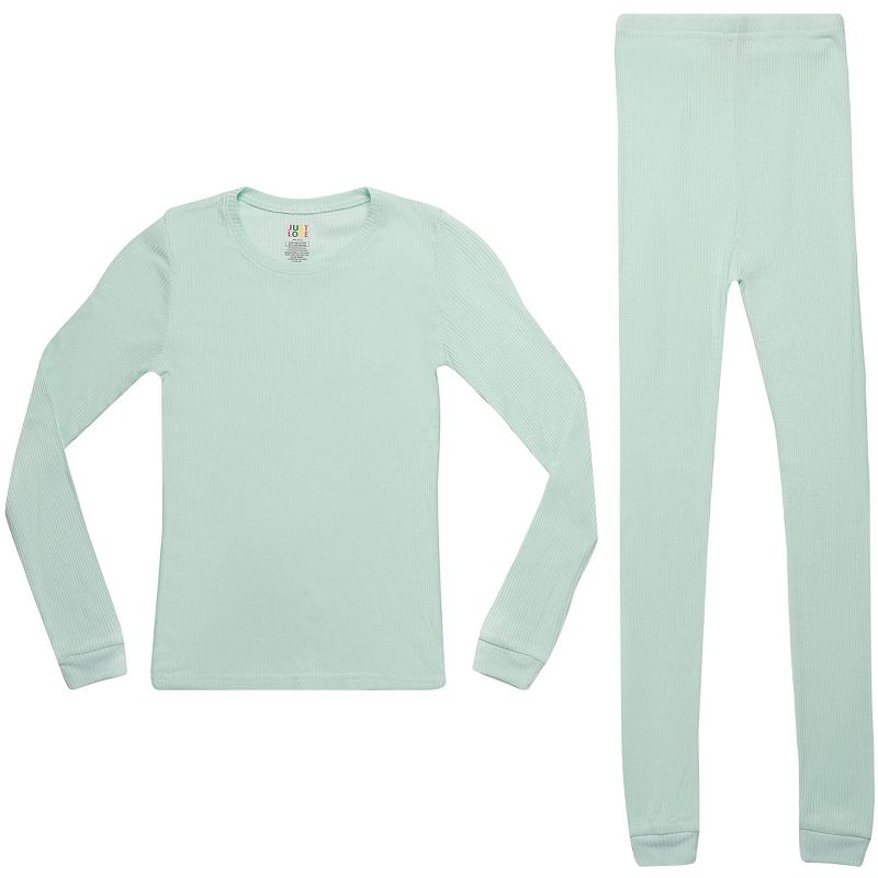 Just Love Girls Solid Pajama Sets - Snug Fitting Ribbed PJ Tops & Bottoms for Girls