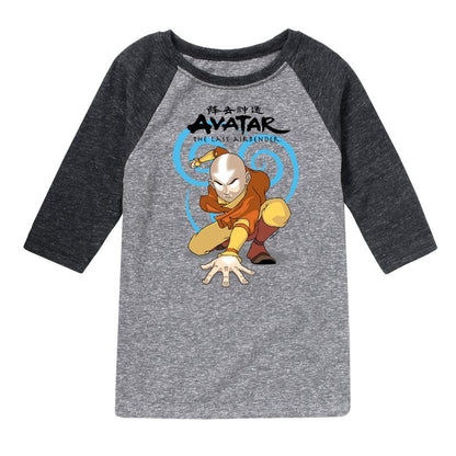 Boys' - Avatar: The Last Airbender - Aang Swirl Raglan Graphic T-Shirt