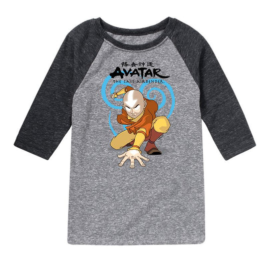 Boys' - Avatar: The Last Airbender - Aang Swirl Raglan Graphic T-Shirt