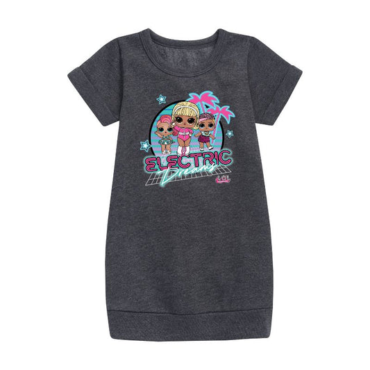 Girls' - LOL Surprise! - Electric Dreams Graphic Short Sleeve Fleece Dress