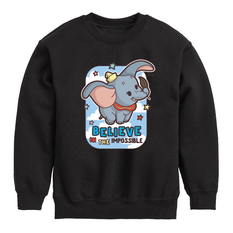 Boys' - Disney - Believe In The Impossible Graphic Long Sleeve Fleece Sweatshirt