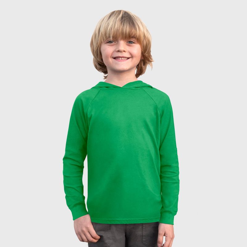 City Threads Boys Medium-Weight Long Sleeve Hooded Tee with Cuffs - 100% Cotton - USA-Made