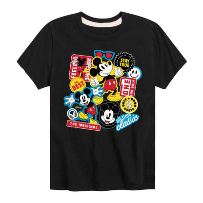 Boys' - Disney - Mickey Sticker Look Short Sleeve Graphic T-Shirt