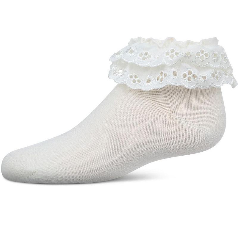 MeMoi Dual Layer Eyelet Lace Anklet Sock