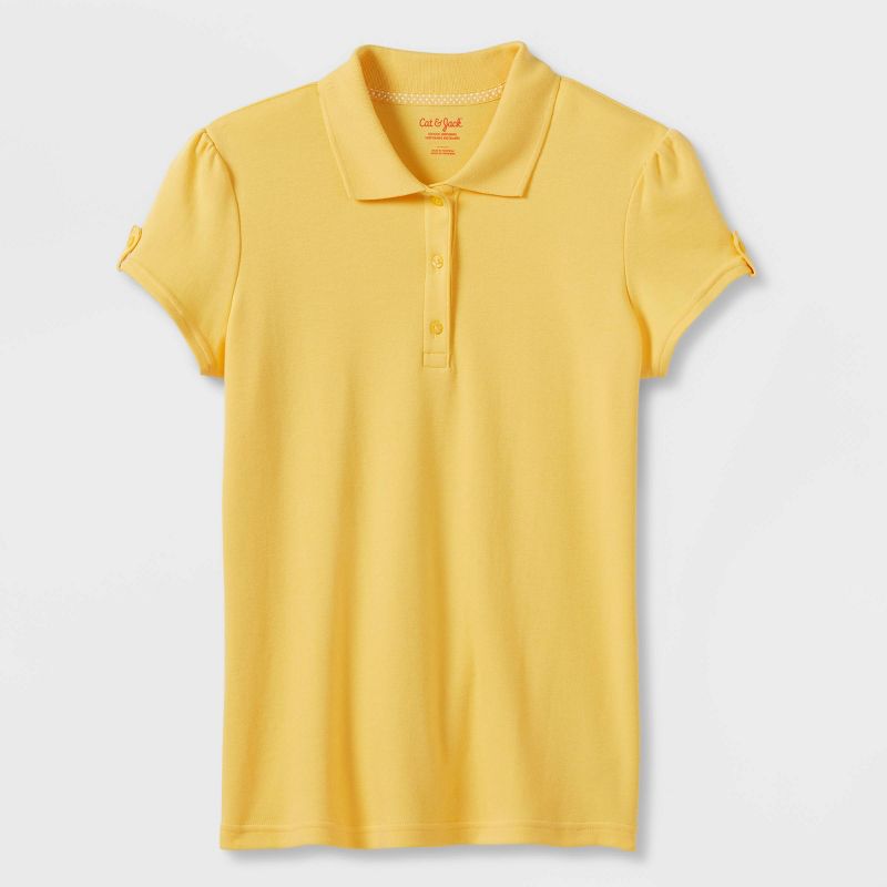 Girls' Short Sleeve Interlock Uniform Polo Shirt - Cat & Jack™