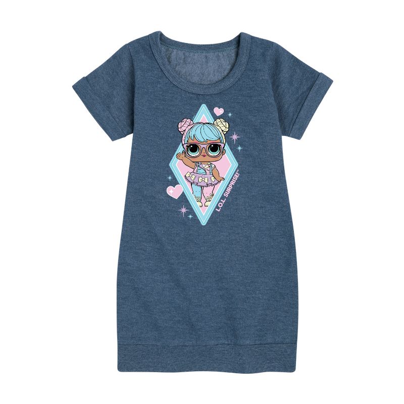 فستان صوف بأكمام قصيرة مطبوع عليه رسومات دمية بون بون للبنات - مفاجأة لول!