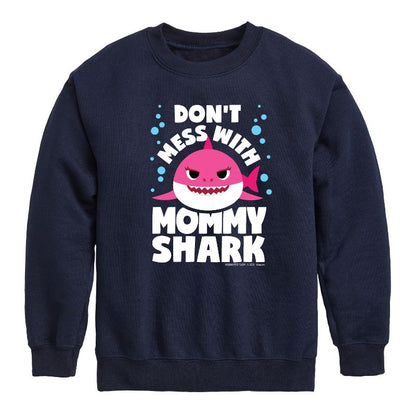 Boys' - Baby Shark - Don't Mess With Mama Shark Graphic Long Sleeve Fleece Sweatshirt