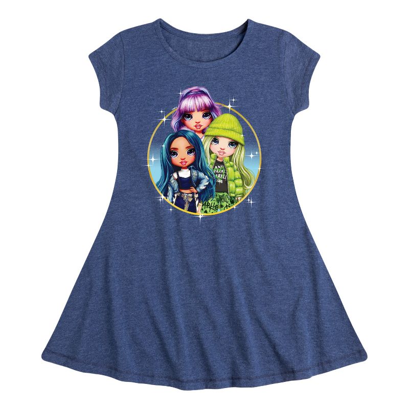 Girls' - Rainbow High - Violet Skyler Jade Fit & Flair Cap Sleeve Dress