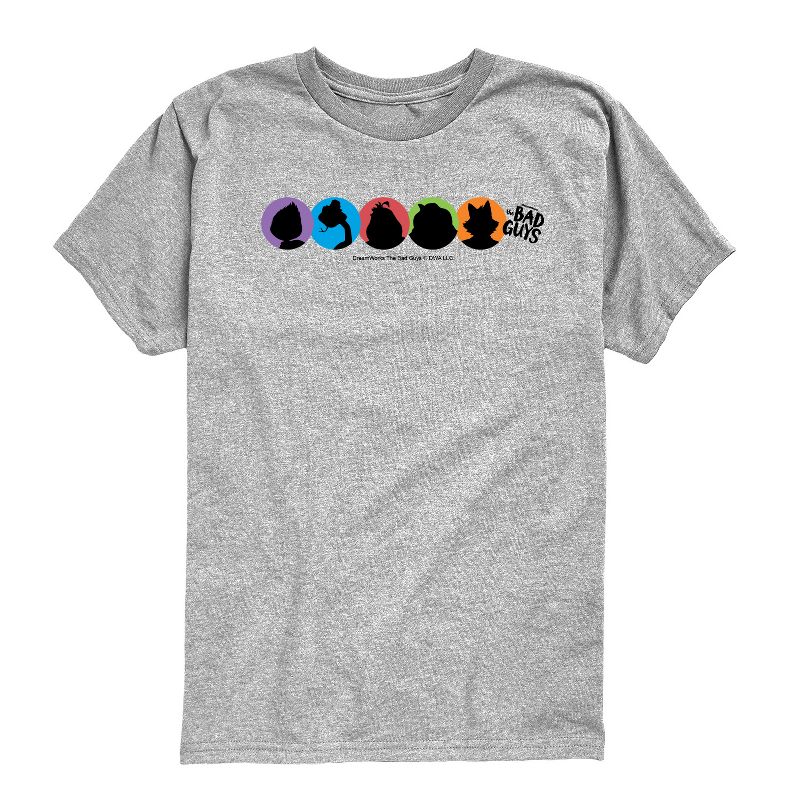 تي شيرت جرافيكي بأكمام قصيرة للأولاد - الأشرار - السيد وولف وأصدقاؤه - ظلية