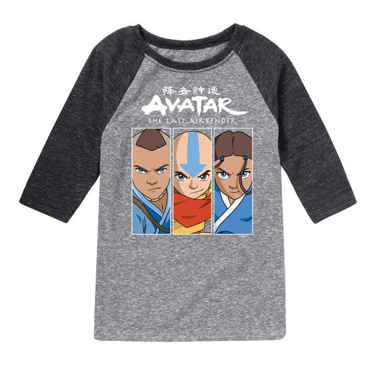 Boys' - Avatar: The Last Airbender - Sokka Aang Katara Raglan Graphic T-Shirt