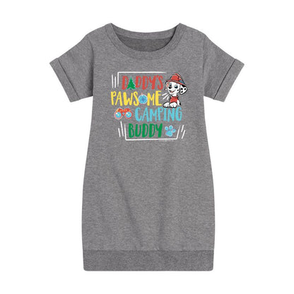 Girls' - Paw Patrol - Daddy's Pawsome Camping Buddy Graphic Short Sleeve Fleece Dress