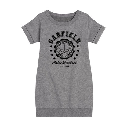 فستان غارفيلد - بناتي - صوف بأكمام قصيرة مطبوع عليه شعار فارسيتي سيل