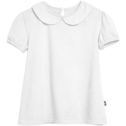 City Threads USA-Made Girls Soft Cotton Jersey Peter Pan Collar Short Sleeve Puff Tee