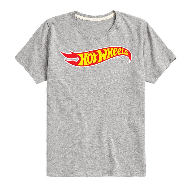 تي شيرت جرافيكي بأكمام قصيرة بشعار اللهب الكلاسيكي للأولاد - هوت ويلز