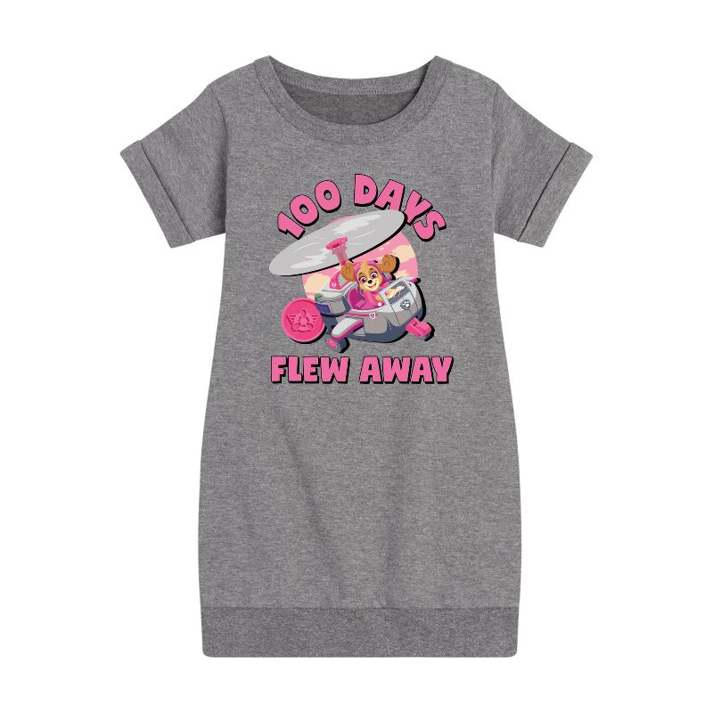 Girls' - Paw Patrol - 100 Days Flew Away Graphic Short Sleeve Fleece Dress