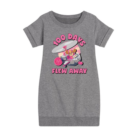Girls' - Paw Patrol - 100 Days Flew Away Graphic Short Sleeve Fleece Dress