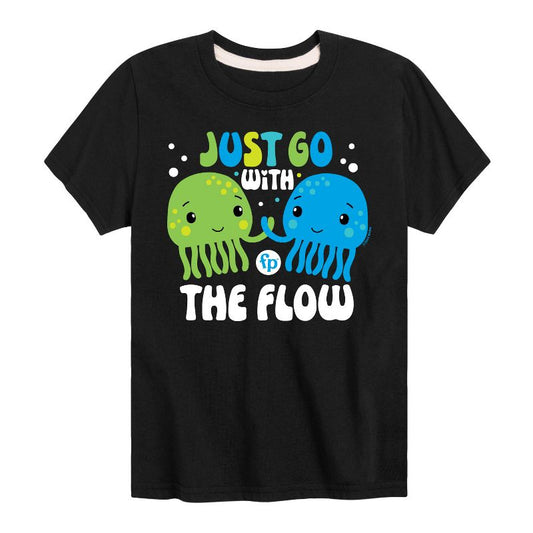 تي شيرت جرافيكي بأكمام قصيرة من فيشر برايس للأولاد - Just Go With The Flow