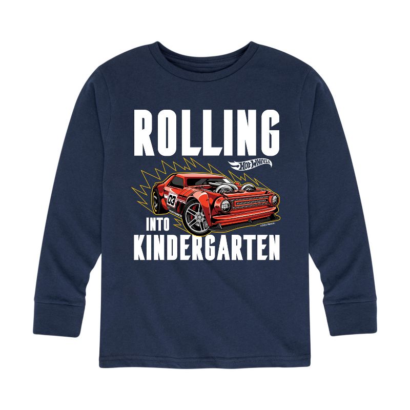 Boys' - Hot Wheels - Rolling Into Kindergarten Long Sleeve Graphic T-Shirt