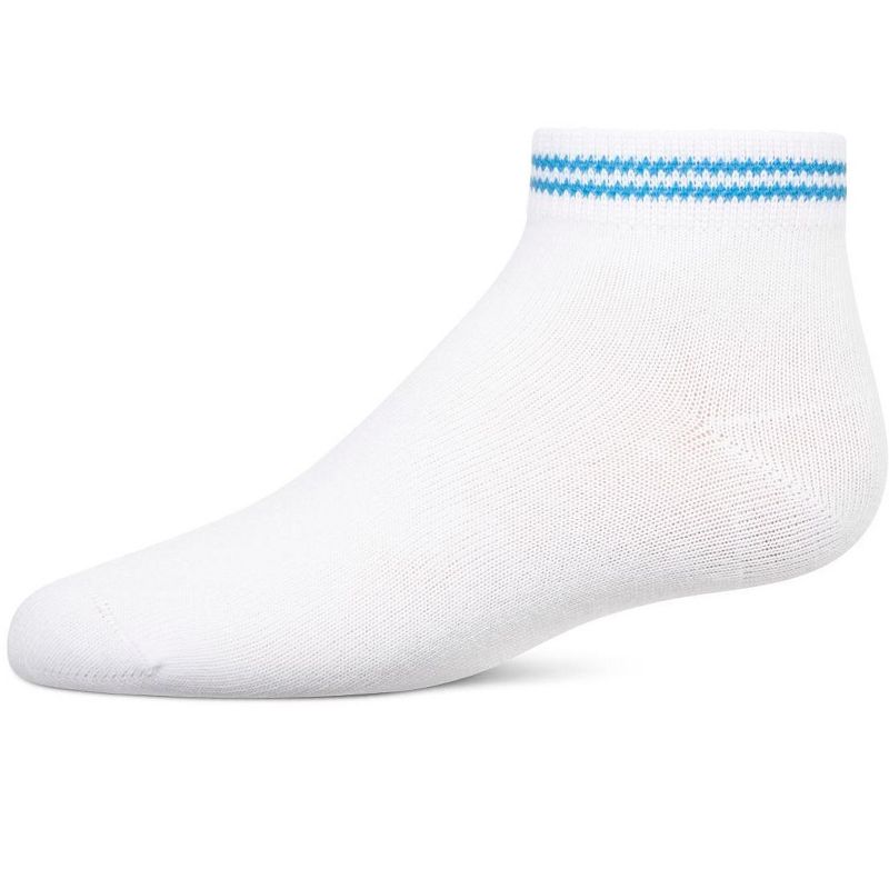 Memoi Girls' Ziggy Double Ring Cotton Blend Anklet Sock