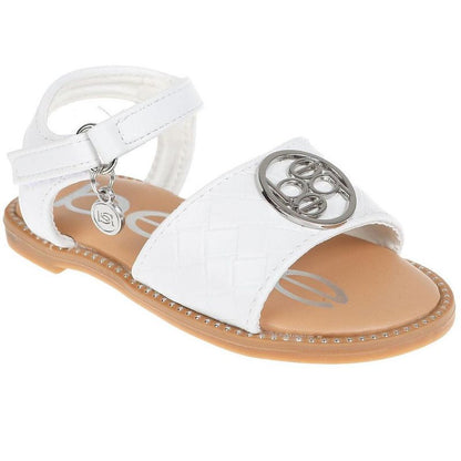 bebe Girls' Sandals - Open Toe Flat Sandals for Girls, Stylish and Comfy Sandals (Toddler/Little Girl/Big Girl)