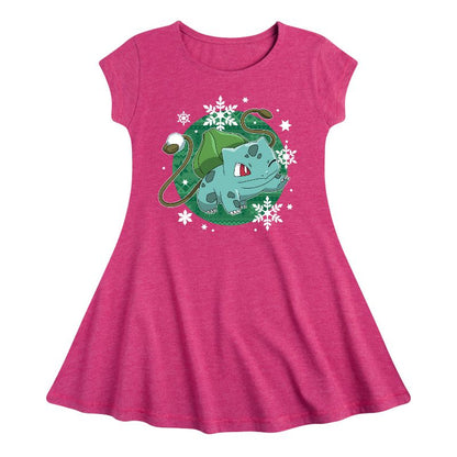 فستان بناتي - بوكيمون - بنقشة بولبا، مناسب وأنيق، بأكمام قصيرة