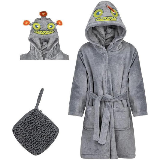 Rising Star Girls & Boys Robe, Kids Soft Plush Hooded Bathrobe -Ages 3-8 Years