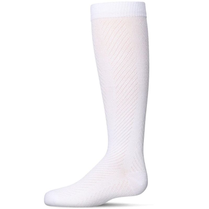 Memoi Girls' Pointelle Cotton Blend Knee High Sock