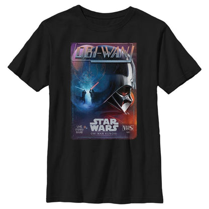 Boy's Star Wars: Obi-Wan Kenobi Darth Vader vs Kenobi Vintage VHS Cassette T-Shirt