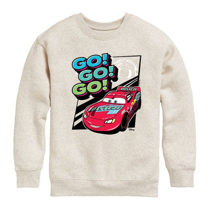 Boys' - Cars - Go Go Go Graphic Long Sleeve Fleece Sweatshirt